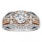 Round Cut Halo Diamond Vintage Semi Mount Engagement Ring