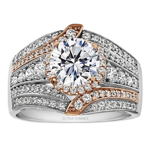 Round Cut Halo Diamond Vintage Semi Mount Engagement Ring