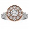 Round Cut Halo Diamond Vintage Semi Mount Engagement Ring