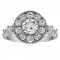 Round Cut Halo Diamond Vintage Semi Mount Engagement Ring