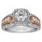 Round Cut Halo Diamond Vintage Semi Mount Engagement Ring