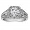 Round Cut Double Halo Diamond Vintage Semi Mount Engagement Ring