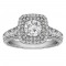 Round Cut Halo Diamond Vintage Semi Mount Engagement Ring