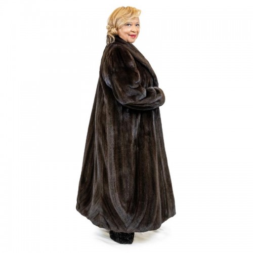 Natural Mahogany Mink Directional Full Length Coat