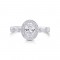 14K White Gold Semi Mount Oval Engagement Ring