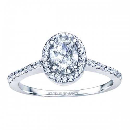 Rm1301v-14k White Gold Oval Cut Halo Diamond Semi Mount Engagement Ring