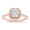 Rm1309rs-14k Rose Gold Round Cut Halo Diamond Semi Mount Engagement Ring