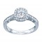 Rm1319r -14k White Gold Round Cut Halo Diamond Vintage Semi Mount Engagement Ring