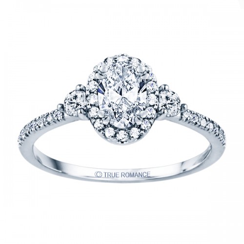 Rm1345v-14k White Gold Oval Cut Halo Diamond Semi Mount Engagement Ring