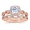 Rm1390r_set -14k Rose Gold Round Cut Halo Diamond Infinity Semi Mount Engagement Ring