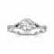 Rm1346 -14k White Gold Round Cut Halo Diamond Infinity Semi Mount Engagement Ring