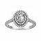 Oval Cut Double Halo Diamond Semi Mount Engagement Ring