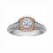 Cushion Cut Halo Diamond Vintage Semi Mount Engagement Ring