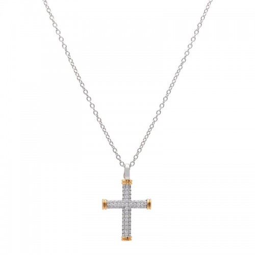Diamond Cross Pendant with Chain