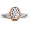 Oval Cut Diamond Bezel/Vintage Style Semi Mount Engagement Ring