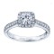 Rm1271-14k White Gold Princess Cut Halo Diamond Semi Mount Engagement Ring