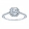Rm1309-14k White Gold Cushion Cut Halo Diamond Semi Mount Engagement Ring
