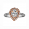 Pear Shape Halo Diamond Vintage Semi Mount Engagement Ring