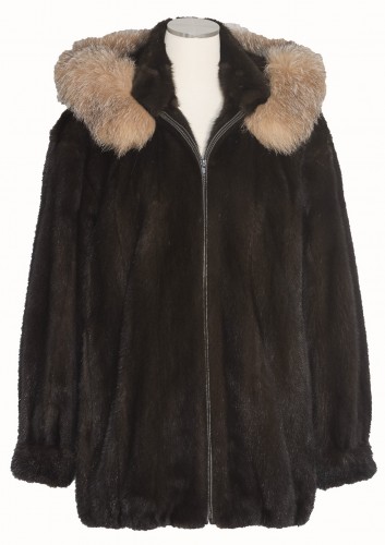 Mink Jacket with Fox Trimmed Hood