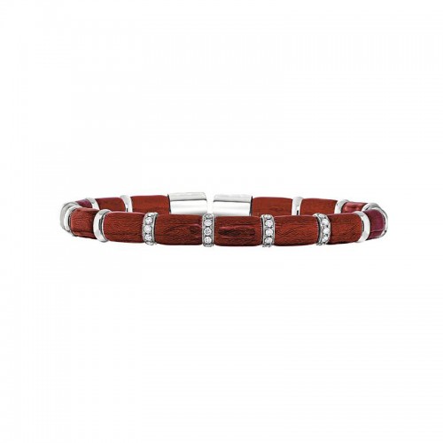 18k and Sterling Silver Henderson Collection Bangel - Candy Apple Red