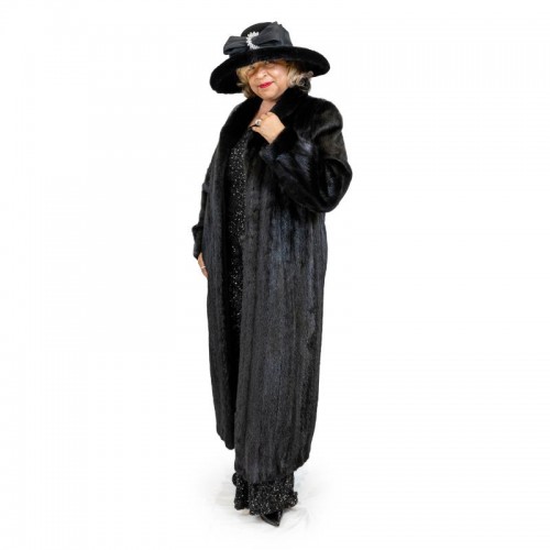 Black Mink Female Pelt Full Length Coat