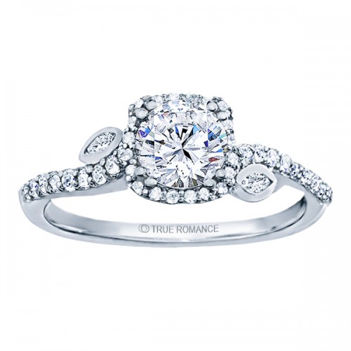 Rm1407r-14k White Gold Halo Semi Mount Engagement Ring