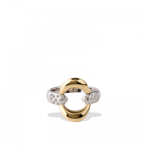 14K Solid Gold Sterling Silver White Sapphire Knocker Ring