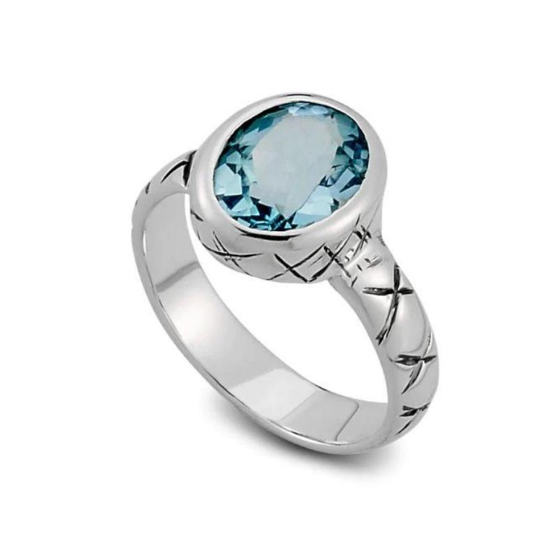 Salah Ring- Blue Topaz