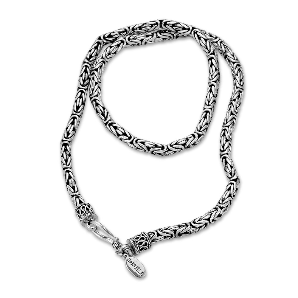 Amazon.com: Saris and Things 925 Sterling Silver 2.5mm Byzantine Chain 18  Inch: Clothing, Shoes & Jewelry