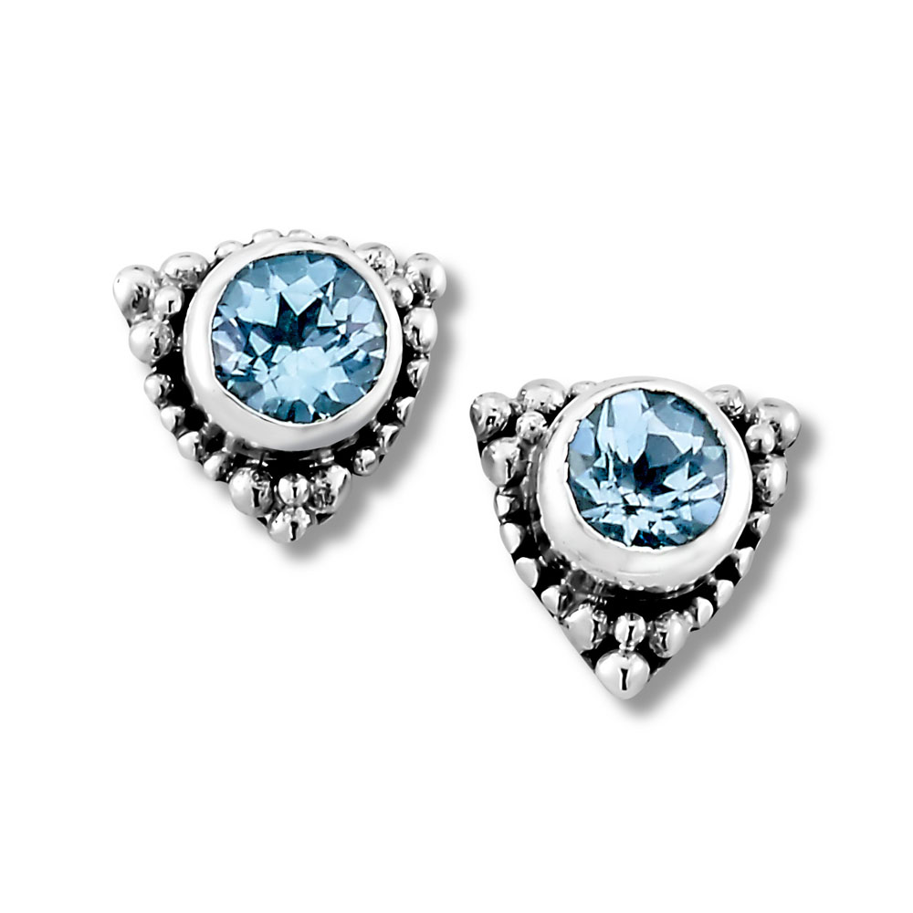 Tangku Earring- Blue Topaz