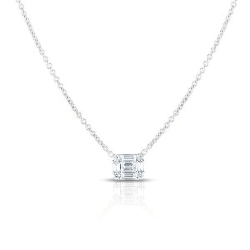 Illusion Emerald Diamond Necklace
