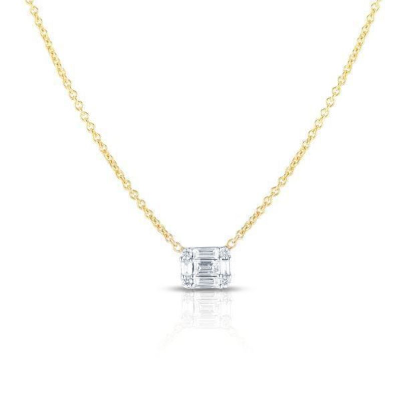 Illusion Emerald Diamond Necklace