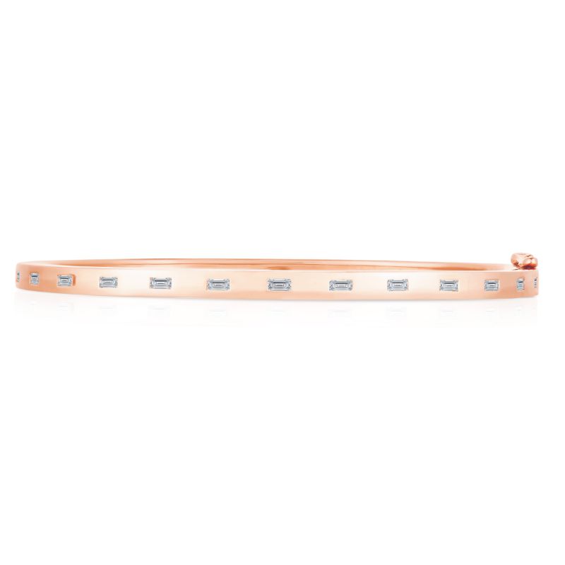 Inlay Diamond Baguette Bangle