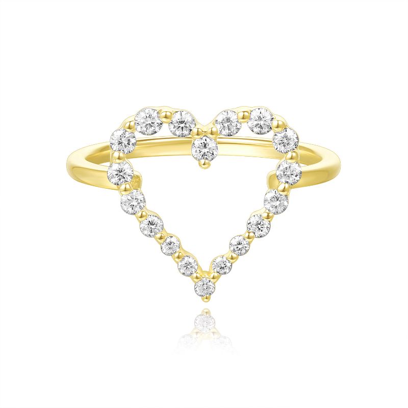 Graduated Diamond Single Prong Heart Ring