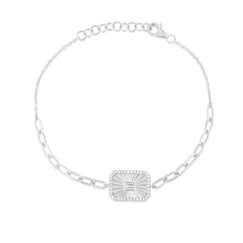 Fluted Baguette Diamond and Pave Bracelet