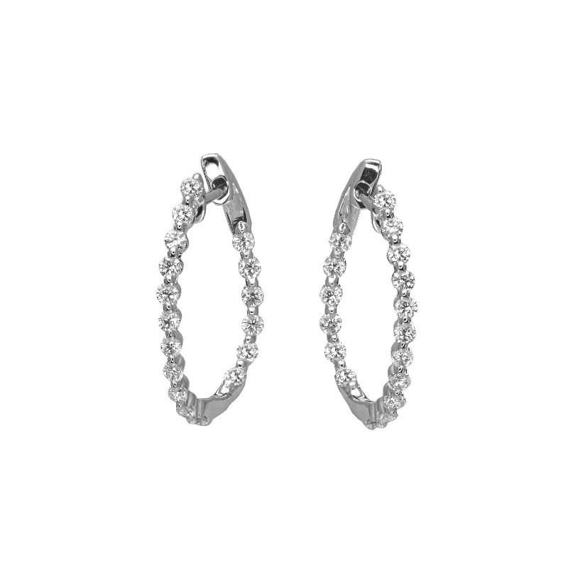 Diamond Inside out hoop Earrings