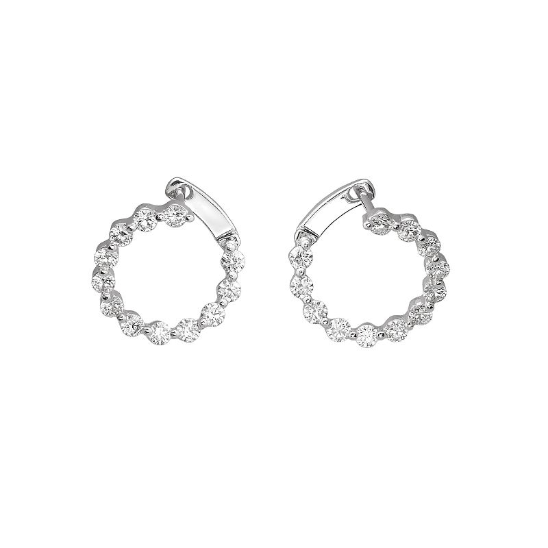 Diamond Side Set Hoop Earrings