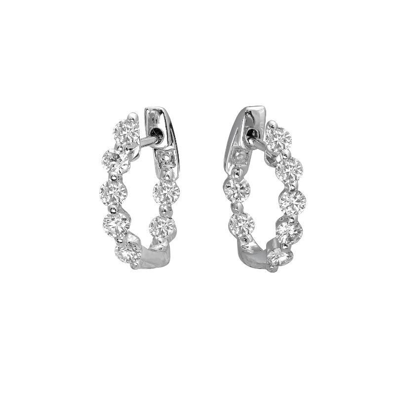 Diamond Inside out Huggie Earrings