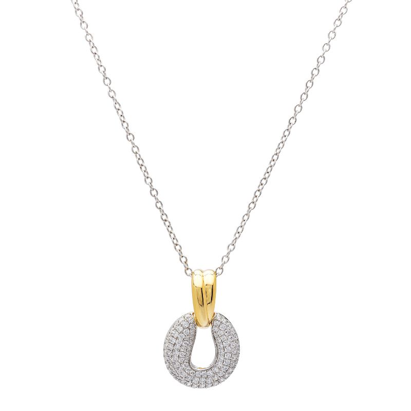 Diamond Two Tone Pendant with Chain
