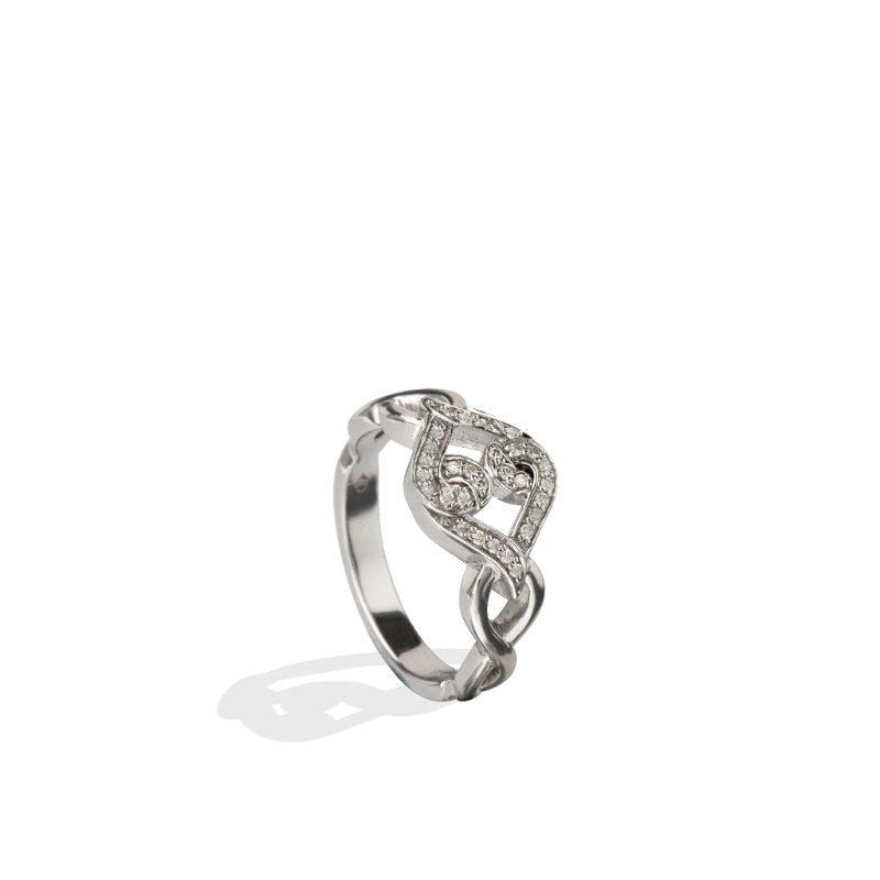 Sterling Silver White Sapphire United Love Ring