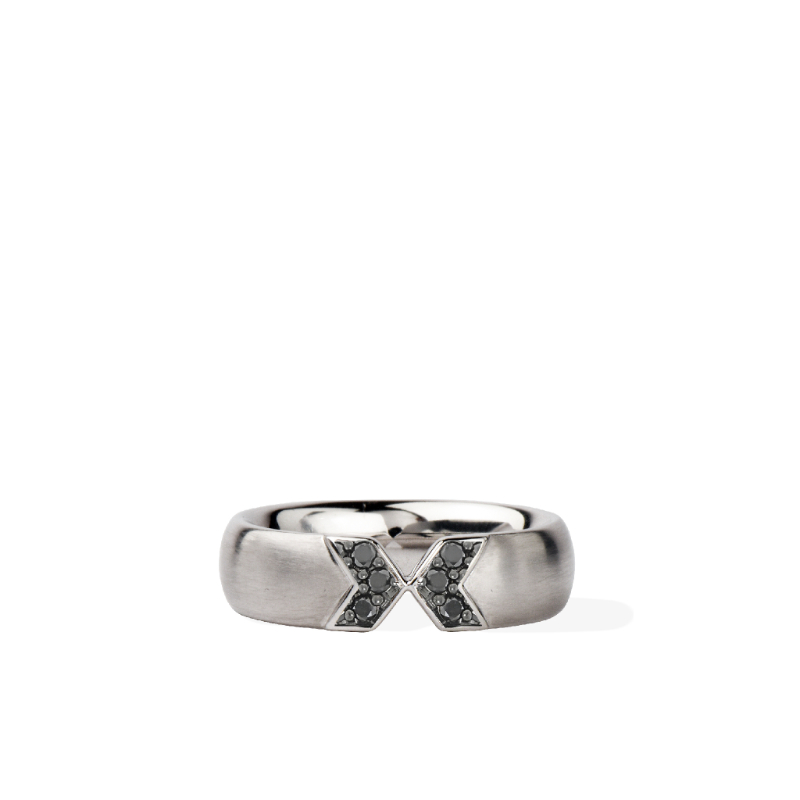 Sterling Silver Black Diamond Touch Band Ring