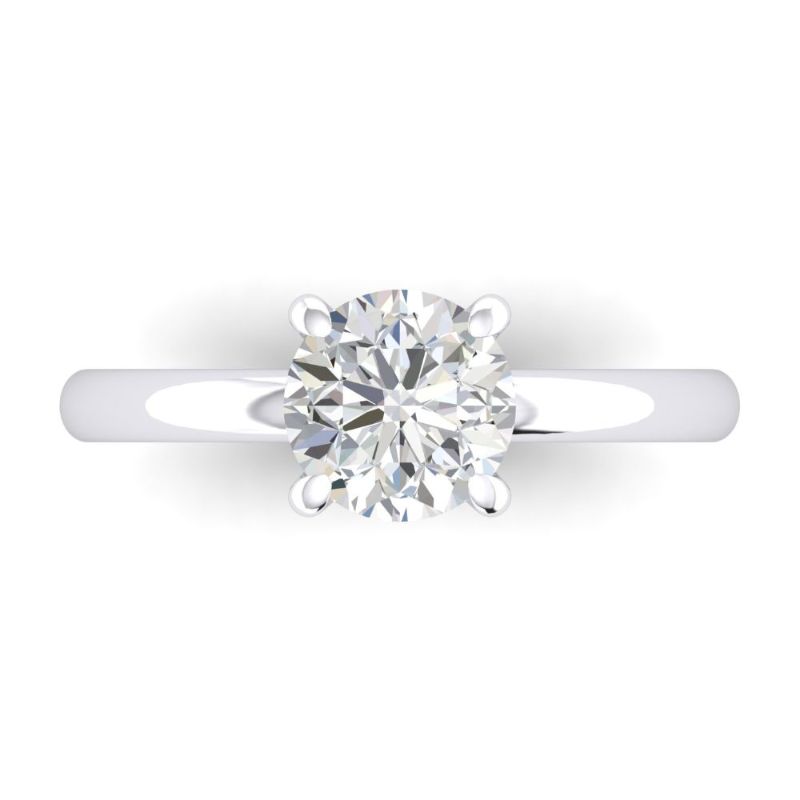 14K White Gold Semi Mount Solitaire Engagement Ring