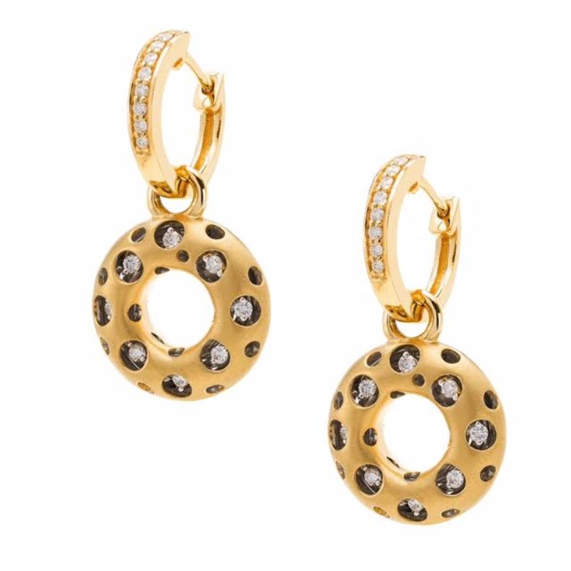 Mirror Collection Circle Drop Earrings