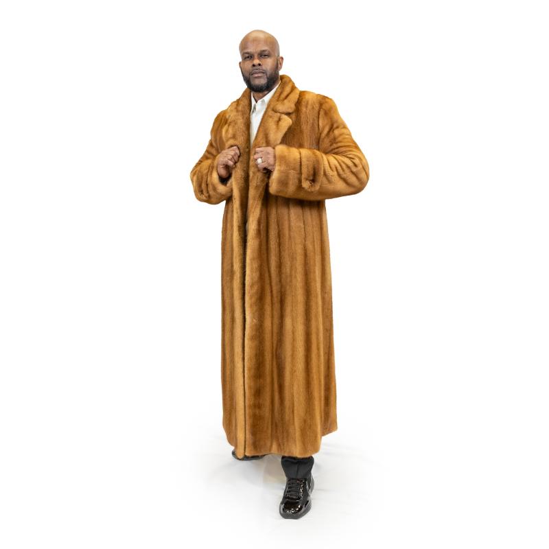 Man's Dyed Whiskey Mink Full Length Coat