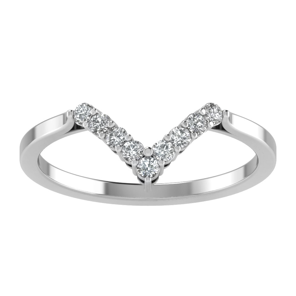 V Shaped Prong Set Tiara Band