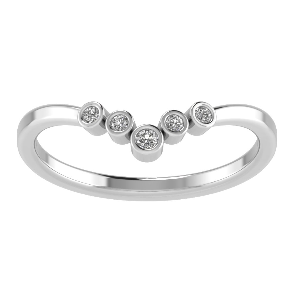 V Shaped Bezel 5 Stone Tiara Band