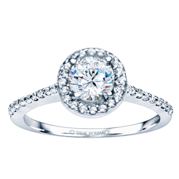 Rm1301r-14k White Gold Round Cut Halo Diamond Semi Mount Engagement Ring