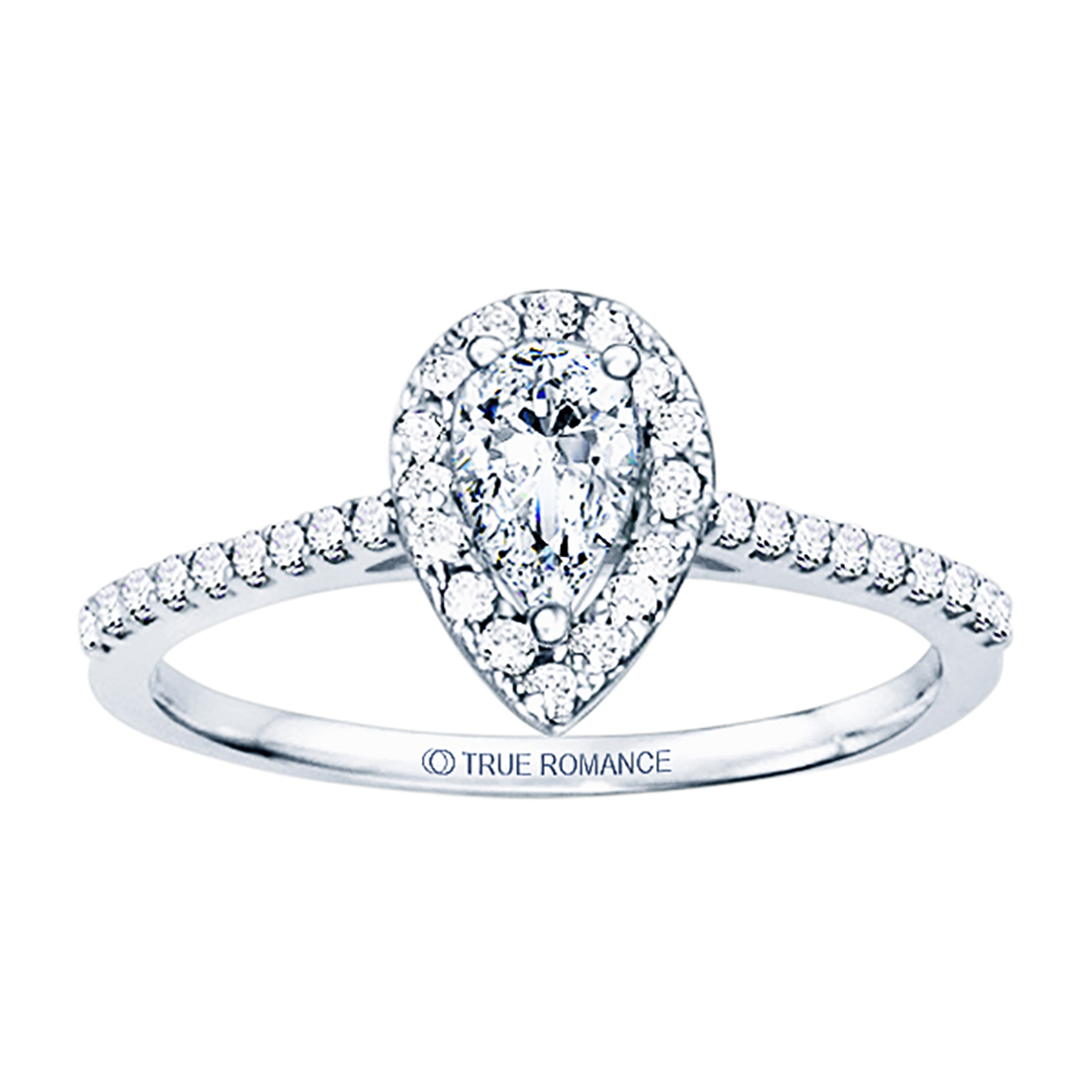 Rm1301ps-14k White Gold Halo Semi Mount Engagement Ring